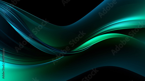 Blue Orange Green background with wavy lines and cell phone in the middle.