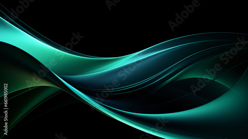 Blue Orange Green background with wavy lines and cell phone in the middle.