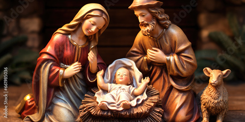 Christmas nativity figures, Holy Family photo