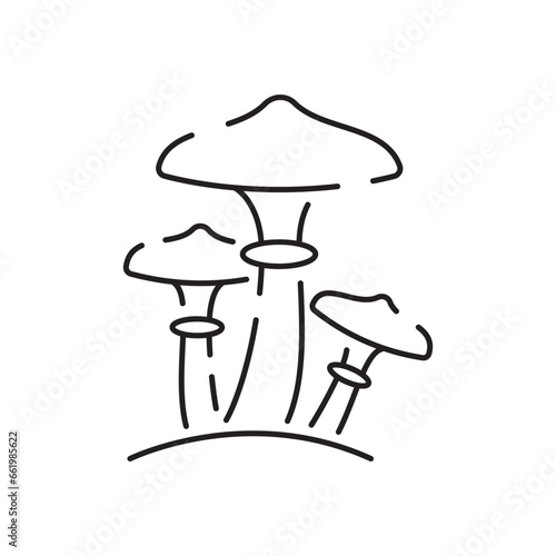Mushrooms line icon with editable stroke. Food symbol. Vector illustration