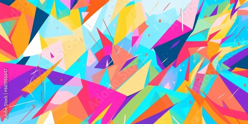vibrant layers of shapes and colors blending harmoniously  Generative AI
