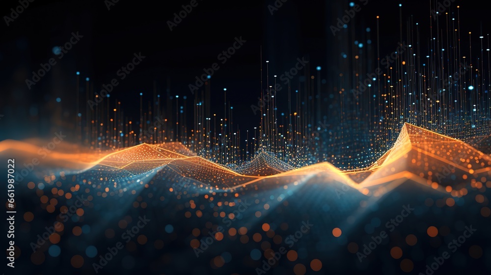 Abstract digital background. Curved background materials with a touch of technology - obrazy, fototapety, plakaty 