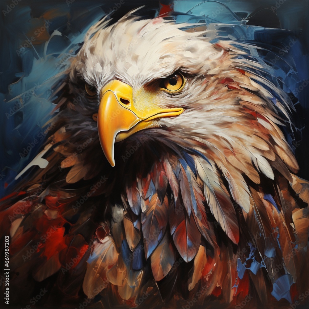 Fototapeta premium Realistic image of eagle head beautiful art Ai generated art