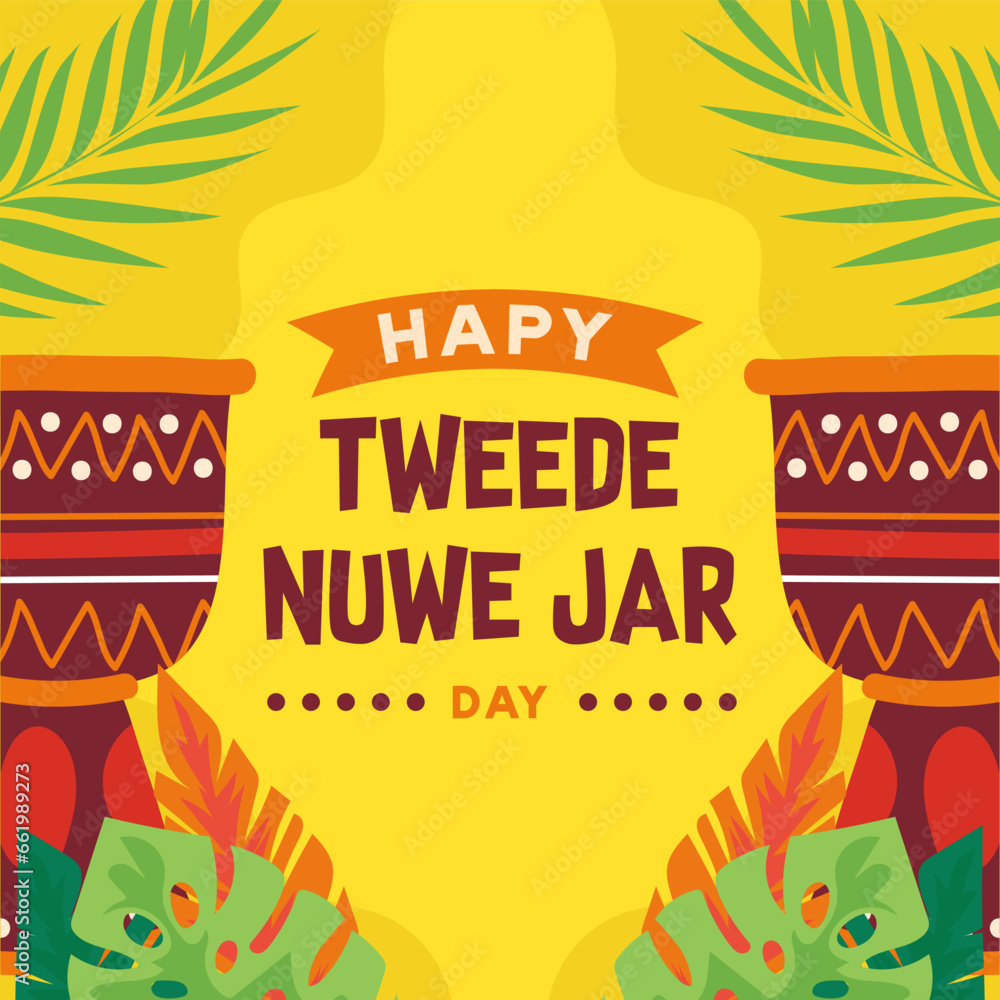 Obraz premium Tweede Nuwe Jaar Day illustration vector background. Vector eps 10