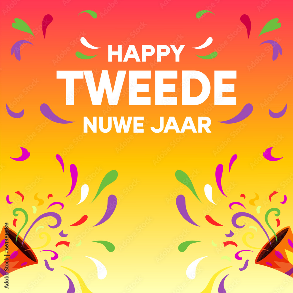 Obraz premium Tweede Nuwe Jaar Day illustration vector background. Vector eps 10