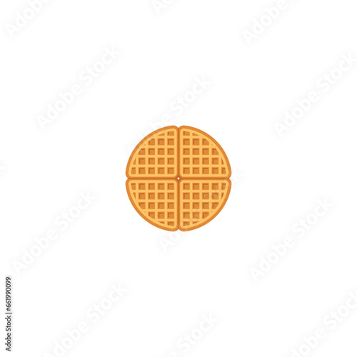Round waffle, Belgian waffle isolated vector graphics © Lissetia