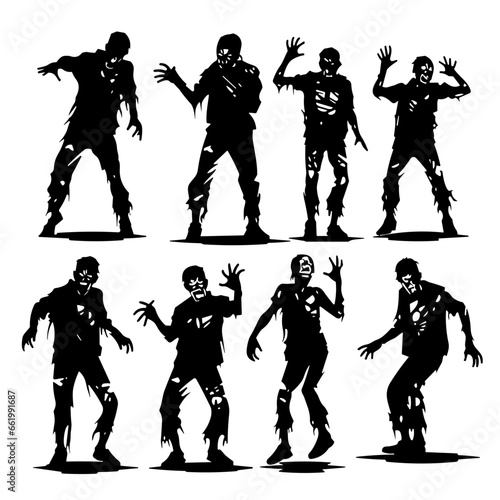 Zombie silhouette, zombie svg, zombie vector, zombie, Halloween clipart, Halloween svg, 
