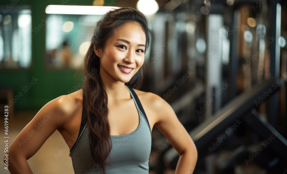 Asian Female Fitness Trainer Occupation Attractive Concept Generative AI