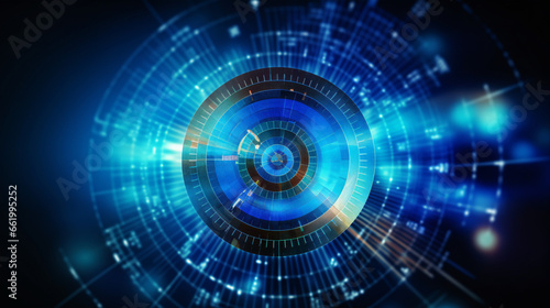 Wallpaper Mural Digital holographic neon time-space tunnel, neon clock, time travel, cyberspace Torontodigital.ca