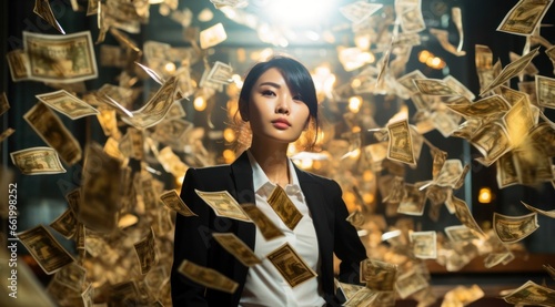 Asian Woman Investment Banker Industry Lifestyle Setting Generative AI