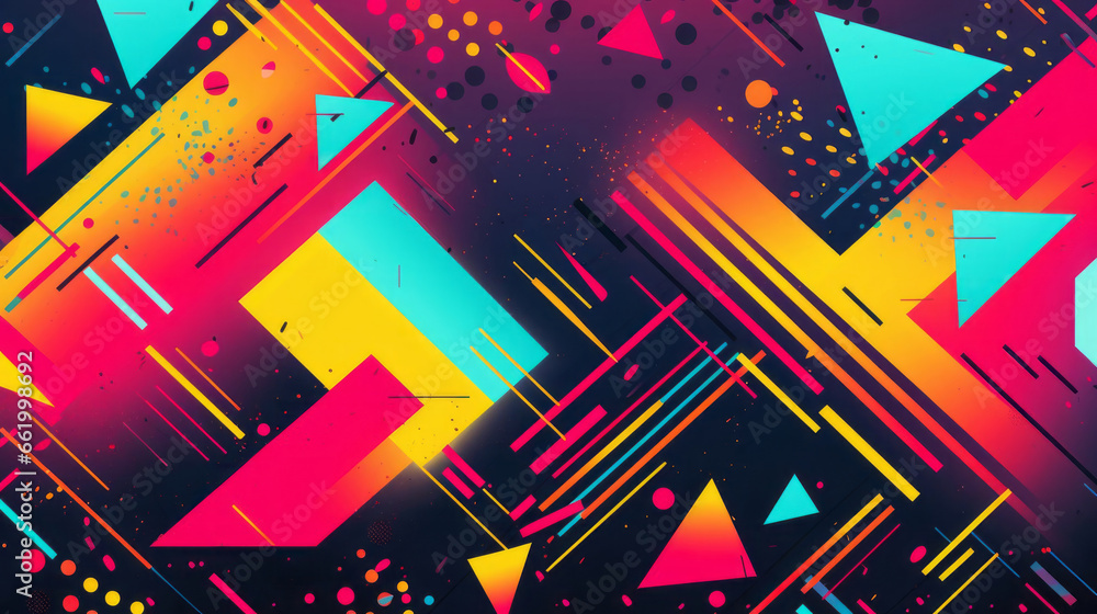 Abstract bright background in 80s style.
