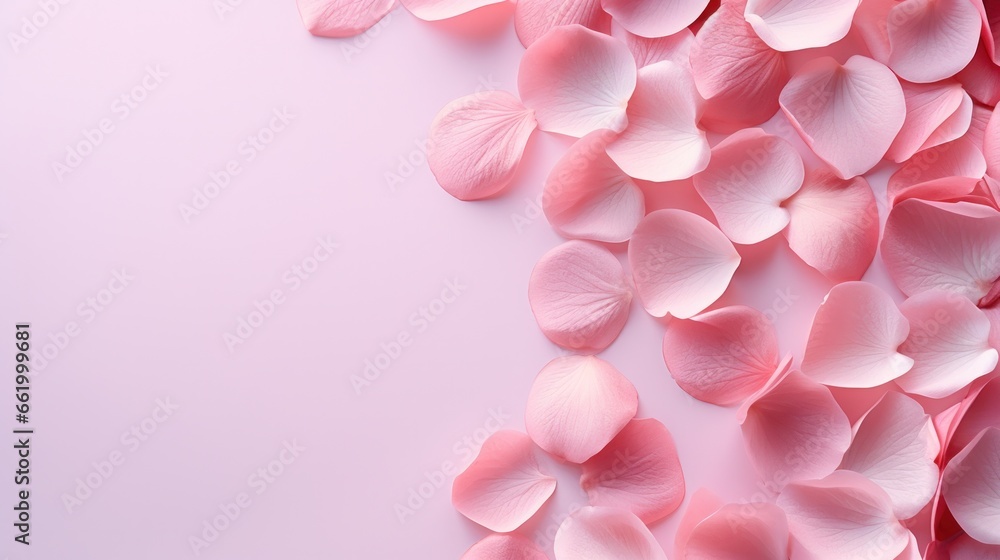 rose petals on light pink background