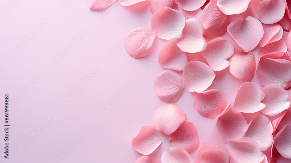 Obraz premium rose petals on light pink background