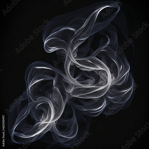 Swirl of White Smoke on a Black Background