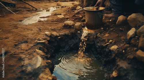 A contaminated well with unsafe drinking water. photo