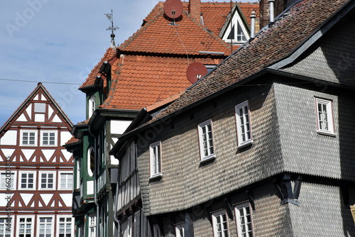 Schiefes Haus in der Altstadt von Fritzlar 