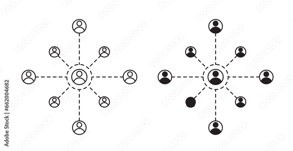 Social network connection icon set. people new connect vector symbol ...