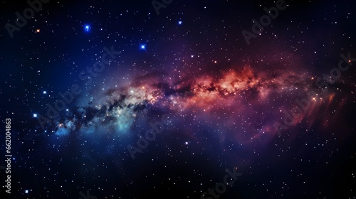space blue, purple, red stars in the night, in the style of highly detailed, light red and light black, empty space, magewave, atmospheric clouds, light red and dark emerald, ultra detailed photo