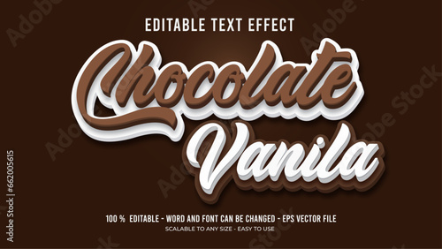 chocolate vanila editable text effect