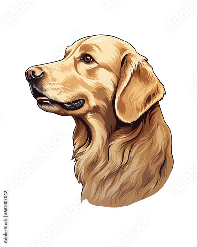 Artistic Portrait of a Golden Retriever in Profile View