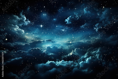 A star-studded night sky  awe-inspiring in its vastness and mystery. Concept of celestial beauty. Generative Ai.