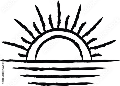 Sun hand drawn vector illustration