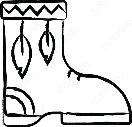 Boots hand drawn vector illustration