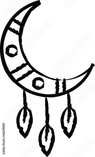 Halfmoon hand drawn vector illustration