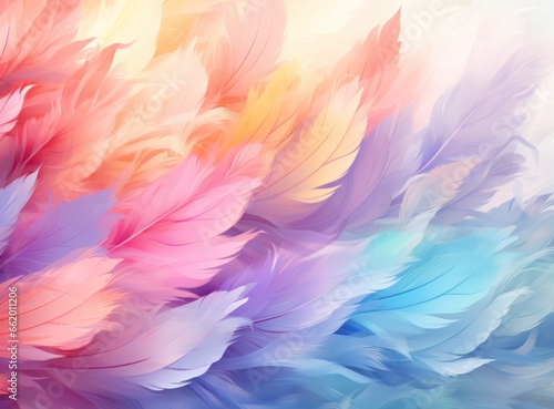 pastel floral background with feathers