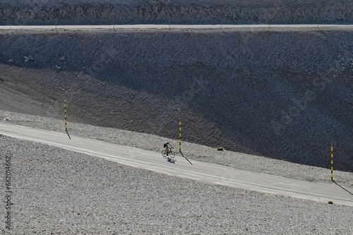 Cyclist climbing the Mont Ventoux