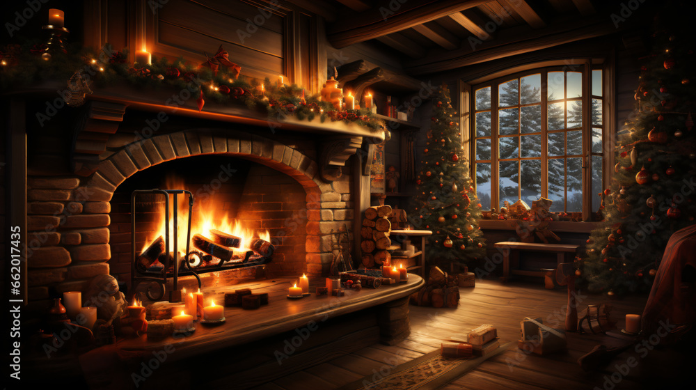 fireplace with burning logs in fireplace fireplace with burning logs in fireplace