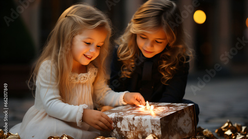 two child with candles