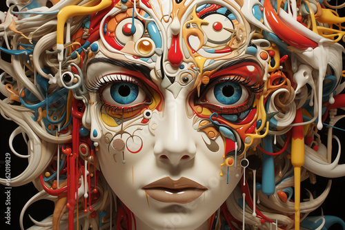 Illustration of a mind of a person with Obsessive Compulsive Disorder (OCD)