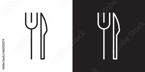 Fork and knife icon set. restaurant cutlery vector symbol. dining Fork and knife sign.