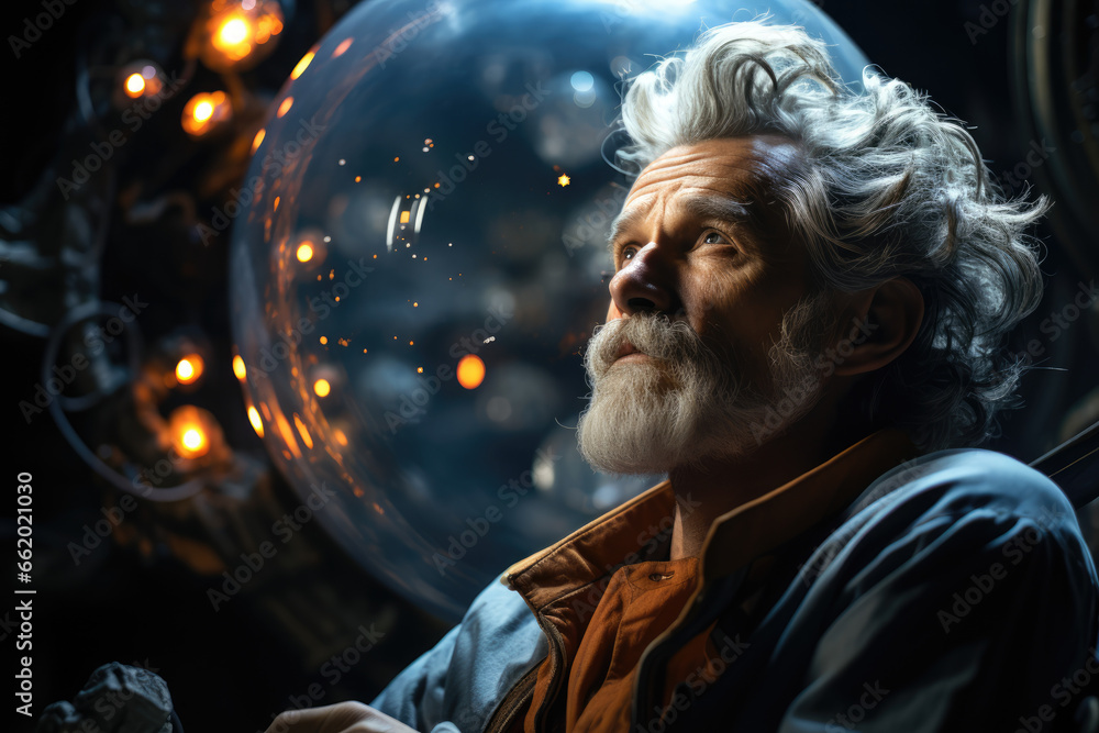 A philosopher pondering the concept of living in a simulated reality, delving into metaphysical questions. Generative Ai. A philosopher pondering the concept of living in a simulated reality, delving into metaphysical questions. Generative Ai.