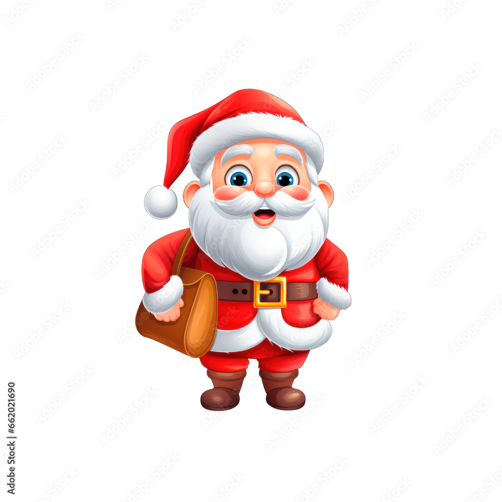 Santa claus with Christmas present box. Isolated white background. Santa claus with Christmas present box. Isolated white background.