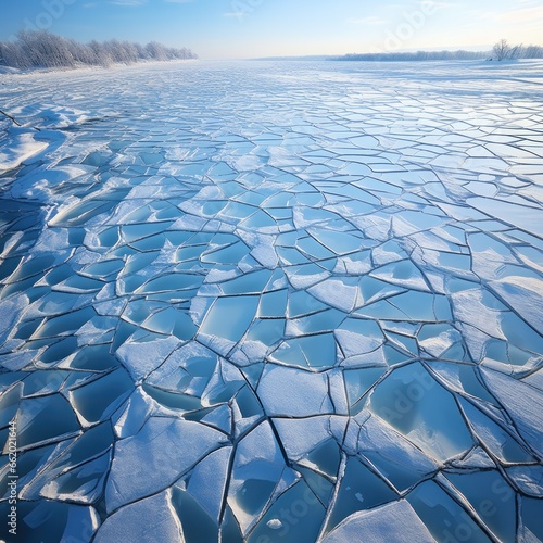 Aerial view of intricate ice floe patterns