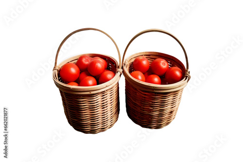 Harvest Hues Tomato Cane Buckets in White Isolation photo