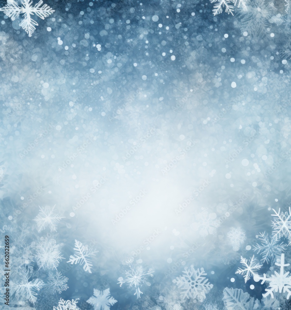 blue christmas background with snowflakes