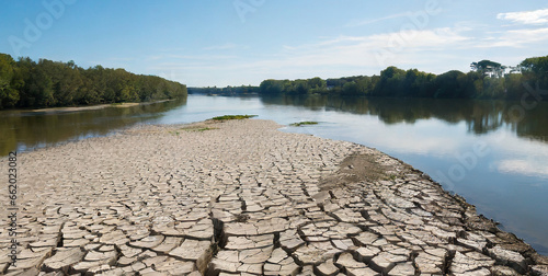 france charente maritime extreme drought revealing river bottom of loire river 