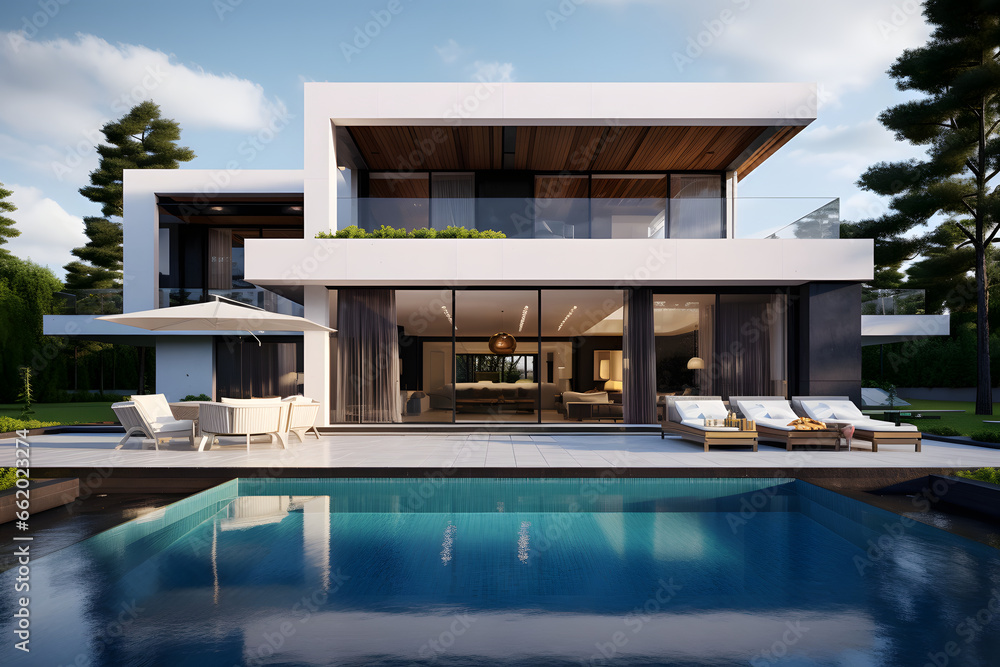 Obraz premium Villa mit Pool