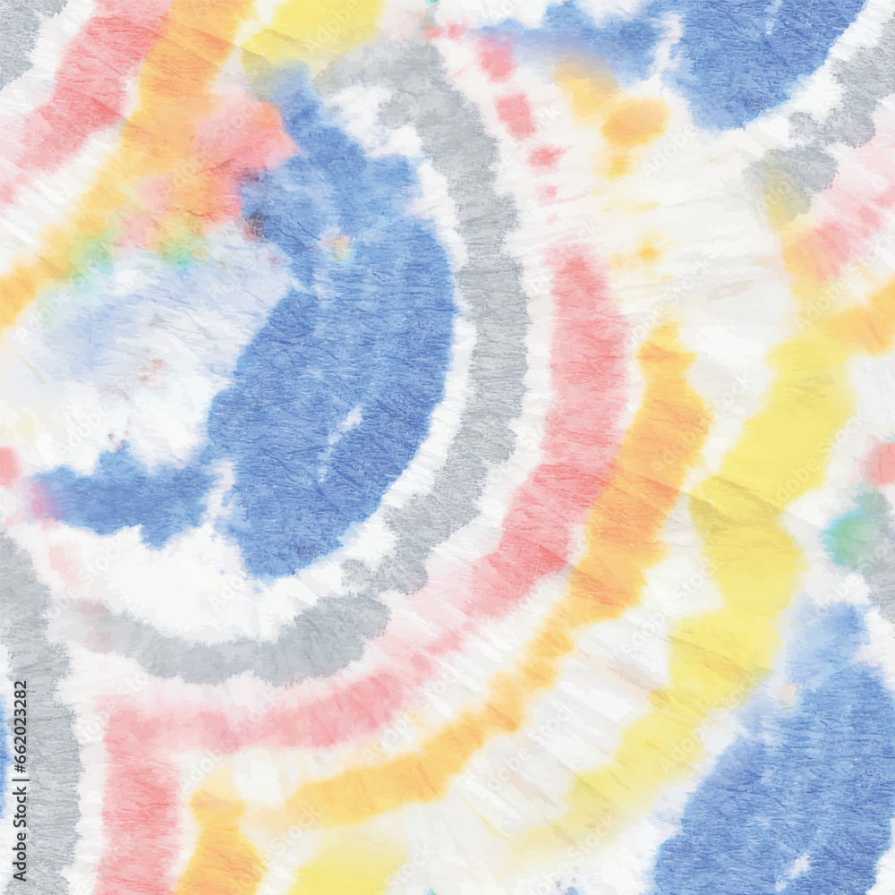 Fototapeta premium Tie Dye Round. Pink Swirl Tie Dye. Bright Tie Dye. Circle Tiedye Pattern. Green Color Swirl Pattern. Vector Rainbow Tiedye. Blue 1960 Repeat. Seamless Spiral Print. Seamless Spiral Watercolor
