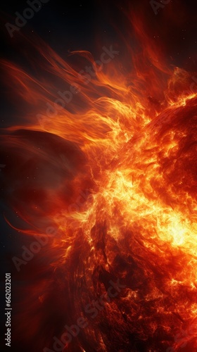 A close-up view of a solar flare during a magnetic storm