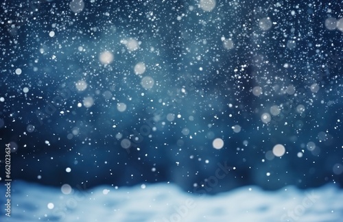 cold background with snow falling from the sky,