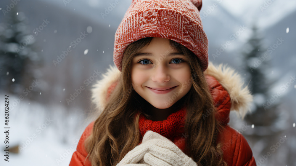 portrait of a girl in winter portrait of a girl in winter