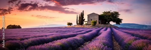 Provence landscape with lavender field - AI Generated