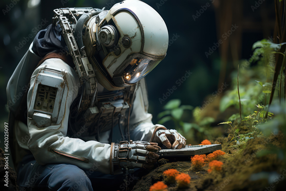 A researcher exploring the social dynamics of early agricultural societies. Concept of agricultural anthropology. Generative Ai. A researcher exploring the social dynamics of early agricultural societies. Concept of agricultural anthropology. Generative Ai.
