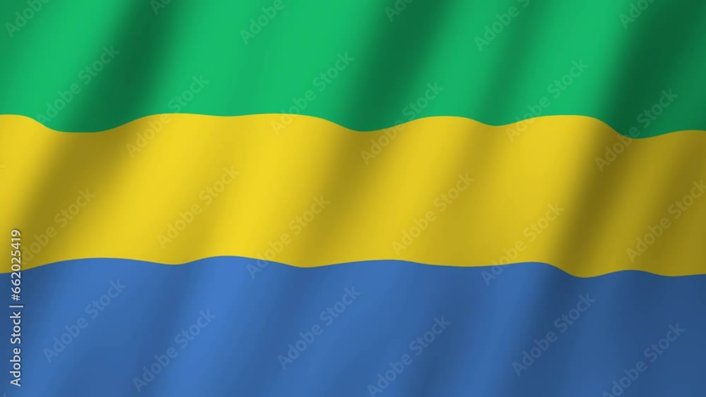 Gabon Flag. National 3d Gabon flag waving. Flag of Gabon footage video waving in wind. Flag of Gabon 4K Animation Gabon Flag. National 3d Gabon flag waving. Flag of Gabon footage video waving in wind. Flag of Gabon 4K Animation