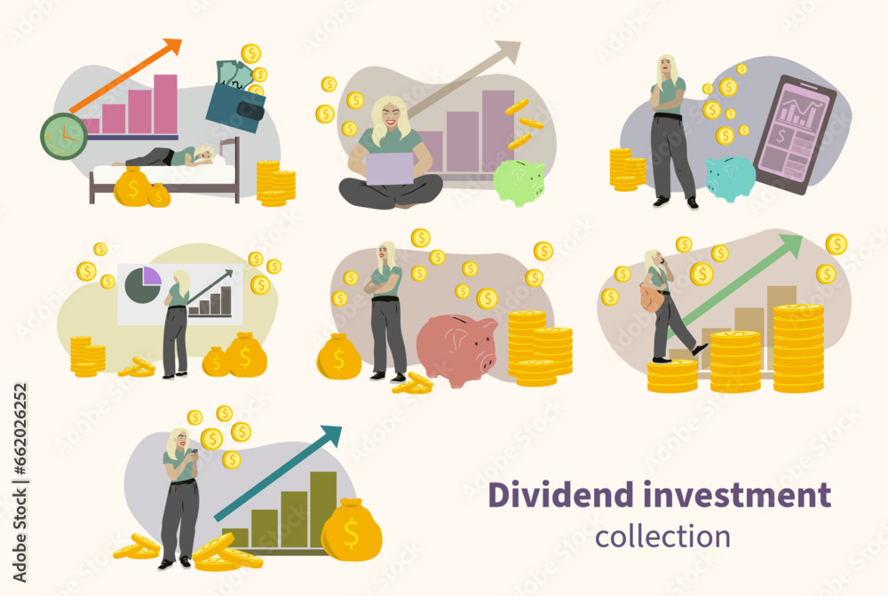 Φωτογραφία Collection of women investing in the stock marked