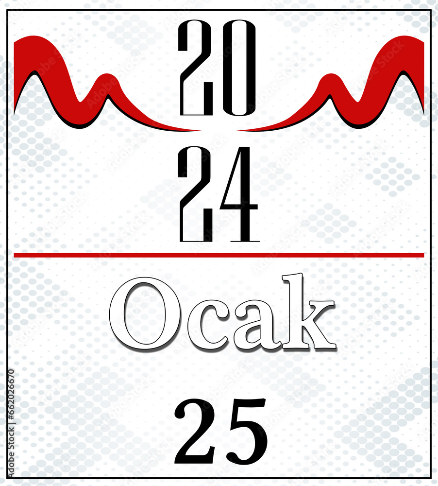 Obraz premium January Calender Red and Gray Background